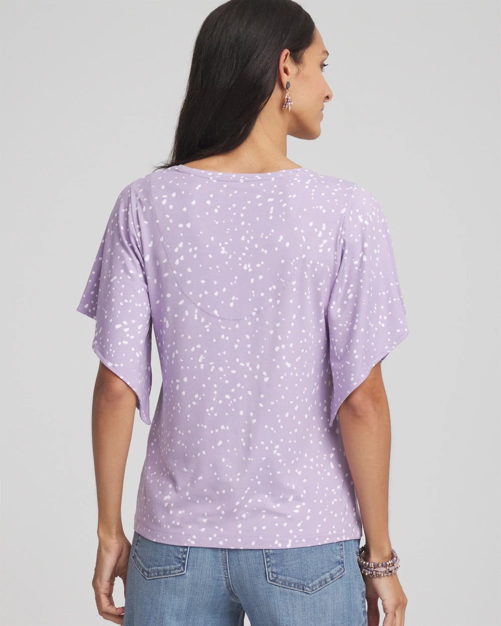 Gentle Lavender Touch of Cool™ Handkerchief-Sleeve V-Neck Tee