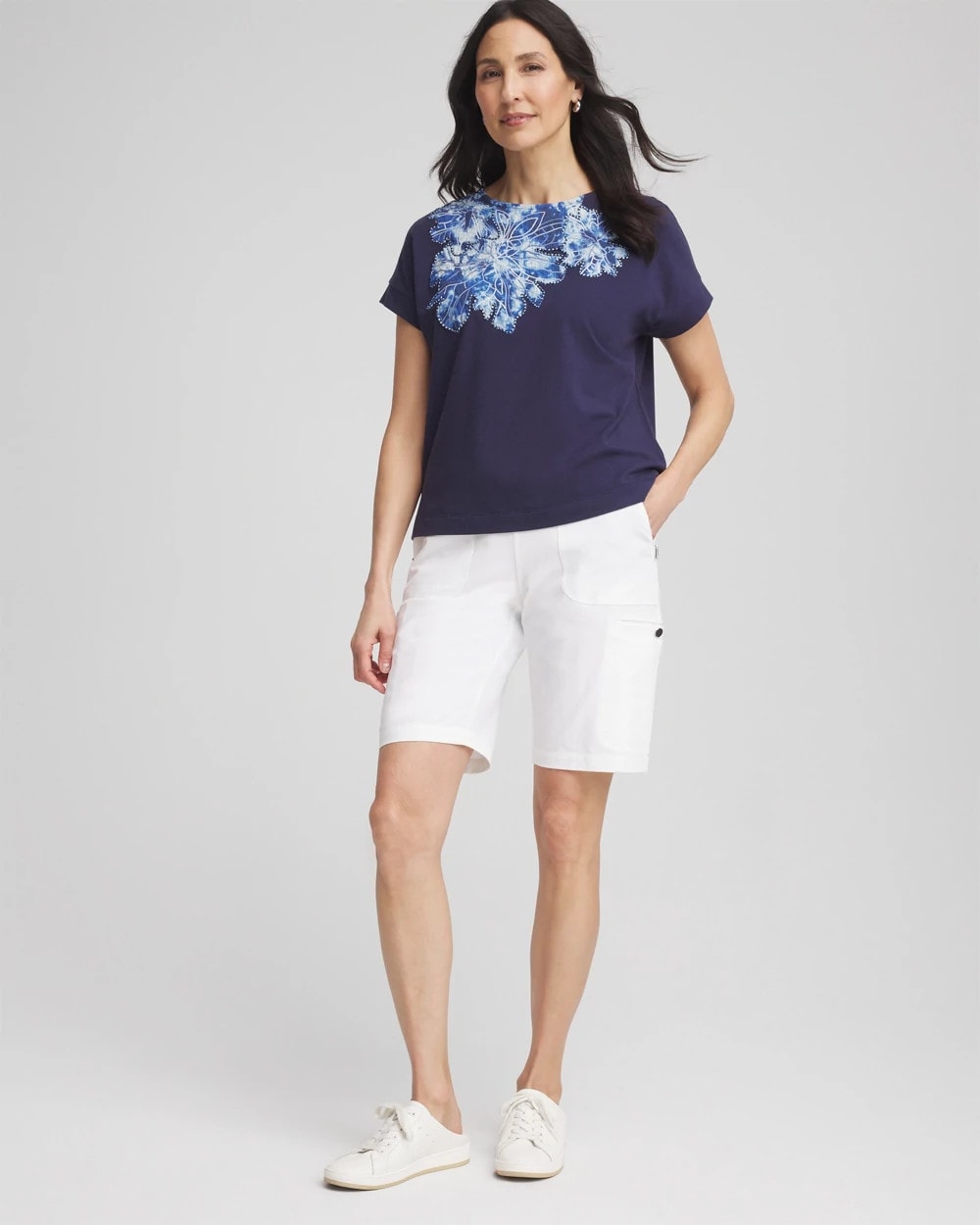 Passport Blue Zenergy® UPF Knit Applique Dolman Top