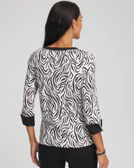 Black Pima Jewel Neck Contrast Tee