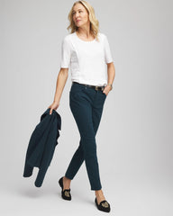 Alabaster Slub Paneled Elbow Tee
