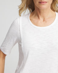 Alabaster Slub Paneled Elbow Tee