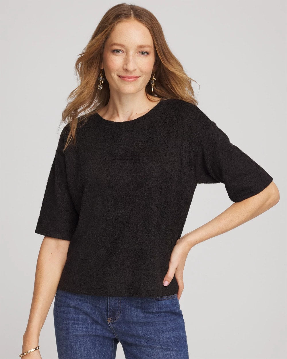 Black Cozy Crewneck Tee