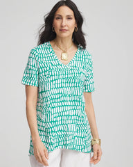 Eden Green Tropical Short Sleeve Forward-Seam Tee