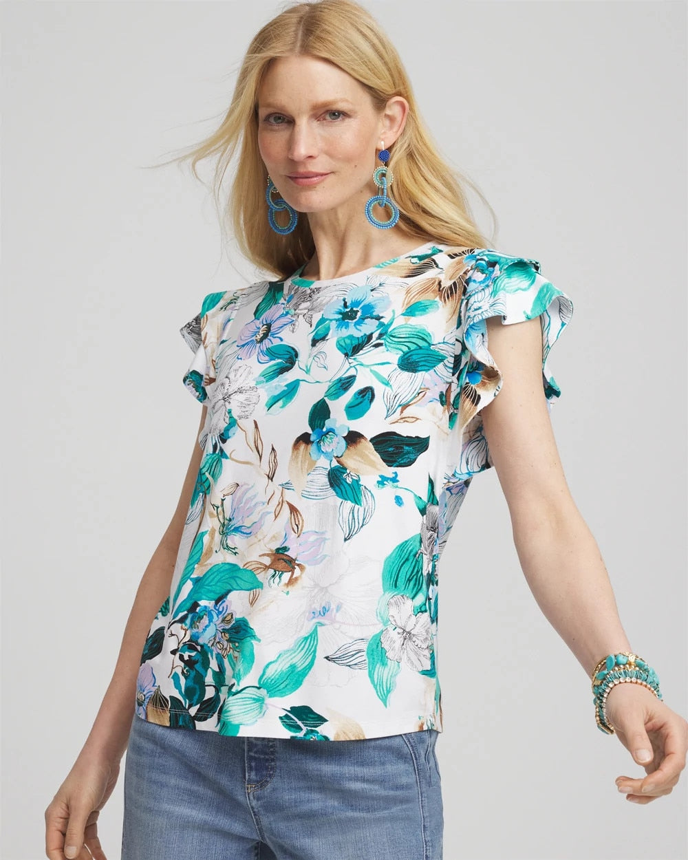 Alabaster Touch of Cool™ Flutter Sleeve Tee