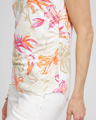 Alabaster Touch of Cool™ Tropical Floral Dolman Tee