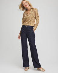 Gold No Iron™ Jacquard Scrolls  Shirt