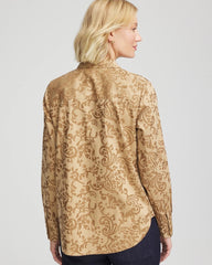 Gold No Iron™ Jacquard Scrolls  Shirt