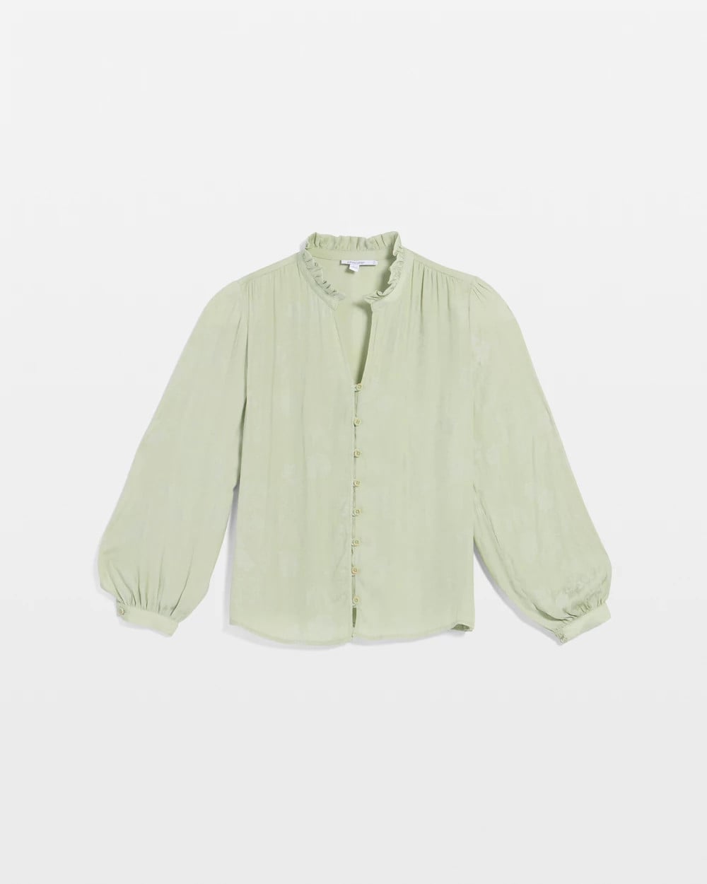 Sage Meadow Jacquard Georgette Peasant Blouse