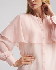 Rose Smoke Georgette Cape Blouse