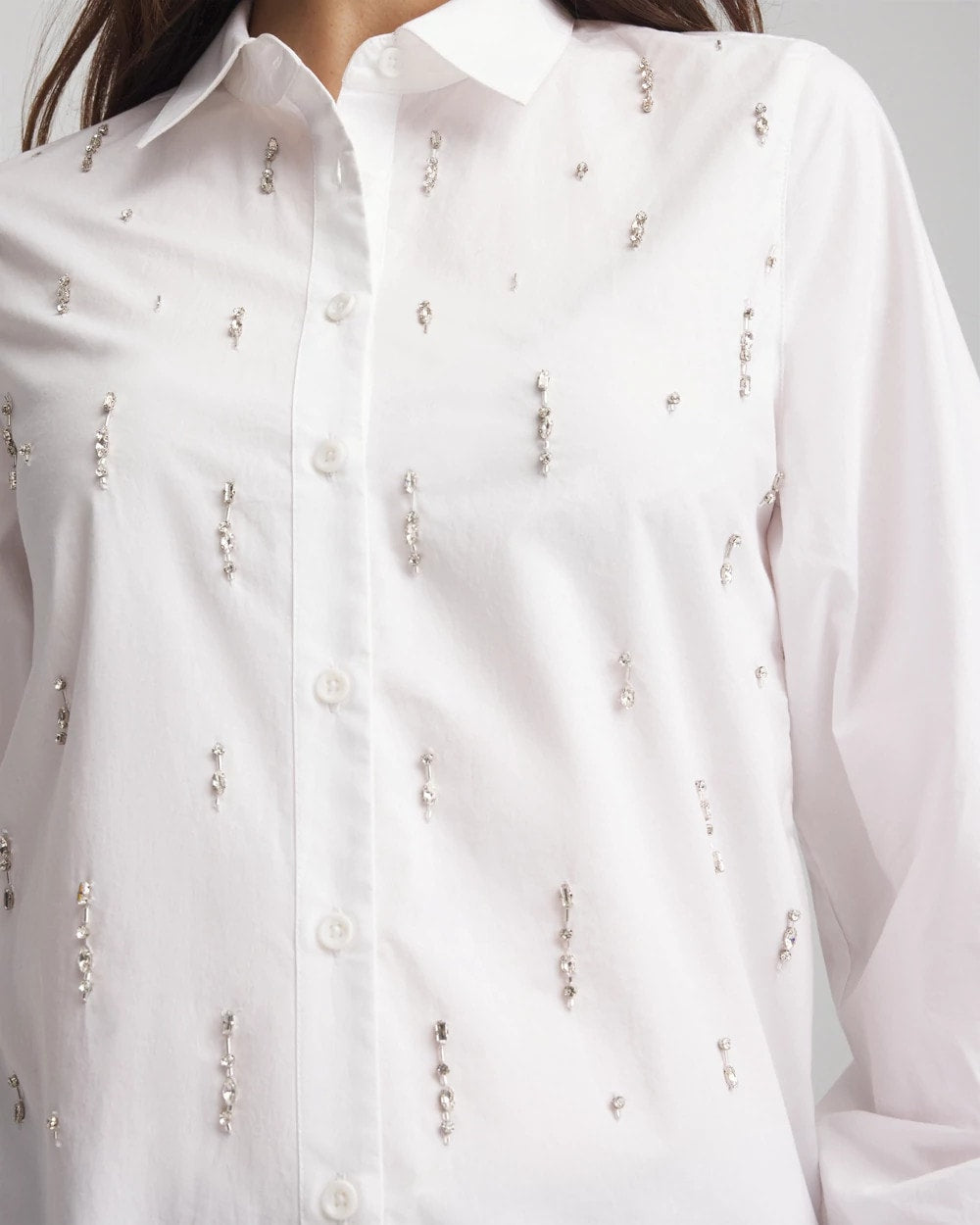 Alabaster Jeweled Poplin Shirt
