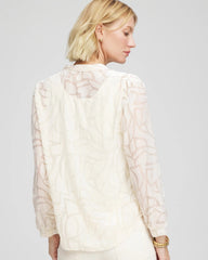 English Cream Cream Burnout Pullover Blouse