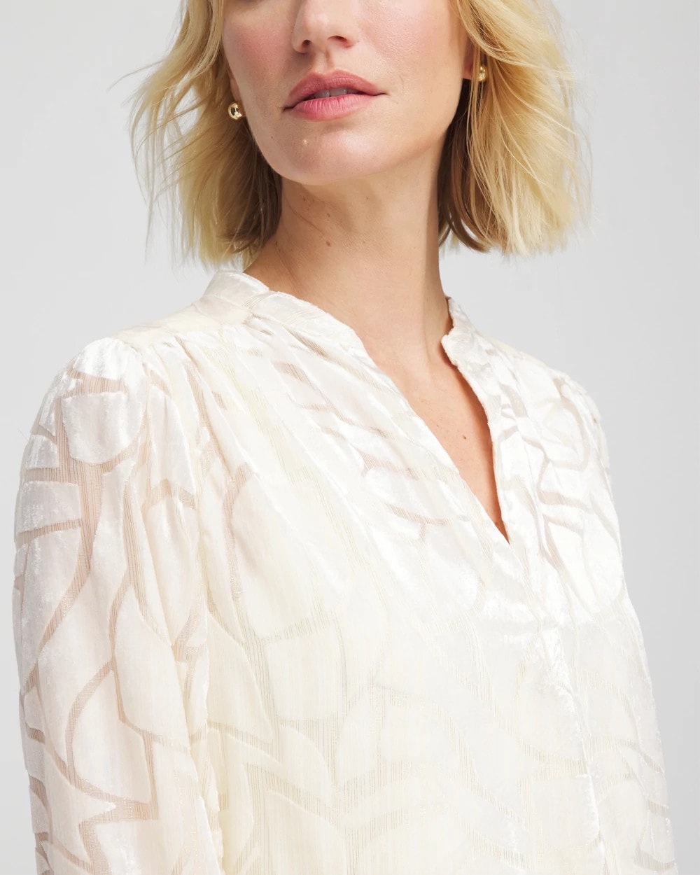 English Cream Cream Burnout Pullover Blouse