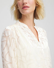 English Cream Cream Burnout Pullover Blouse