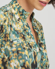 Darkest Spruce Crinkle Relaxed-Fit Blouse