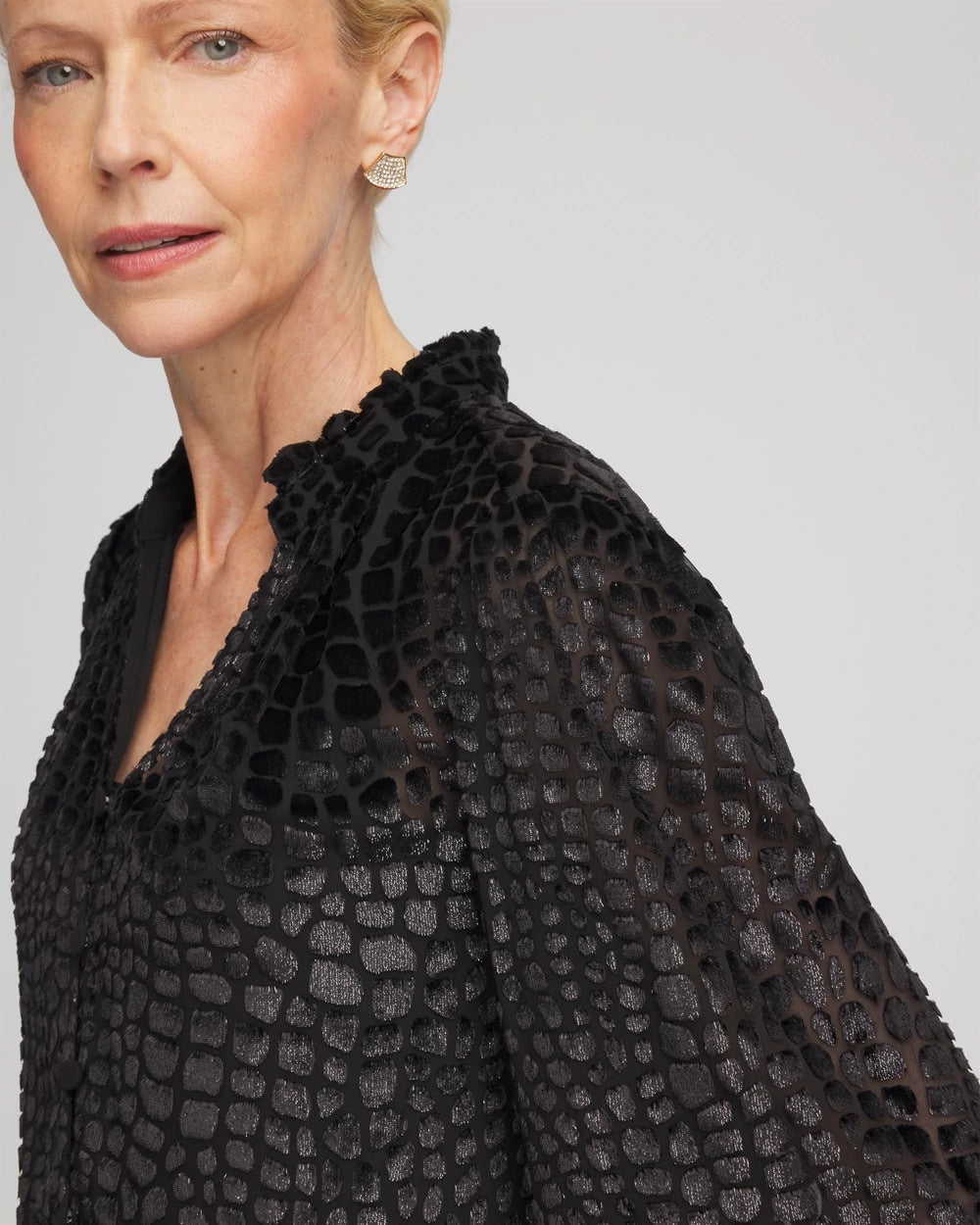 Black Burnout Velvet Blouse