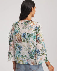 Rose Smoke Georgette Ruffled V-Neck Blouse