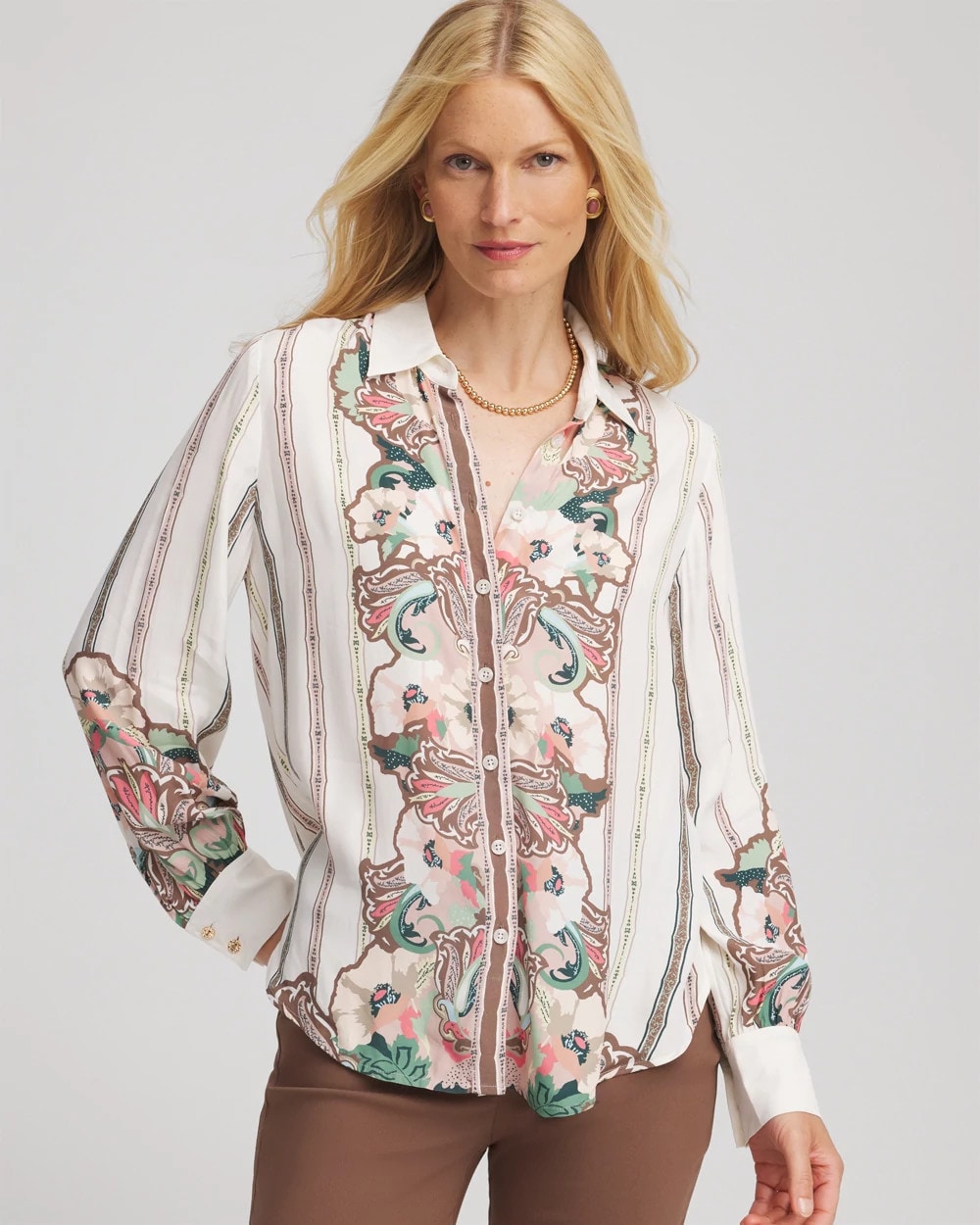 Ecru Silky Classic-Fit Shirt