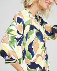 Panna Cotta Mod Blooms Matte Satin Pullover