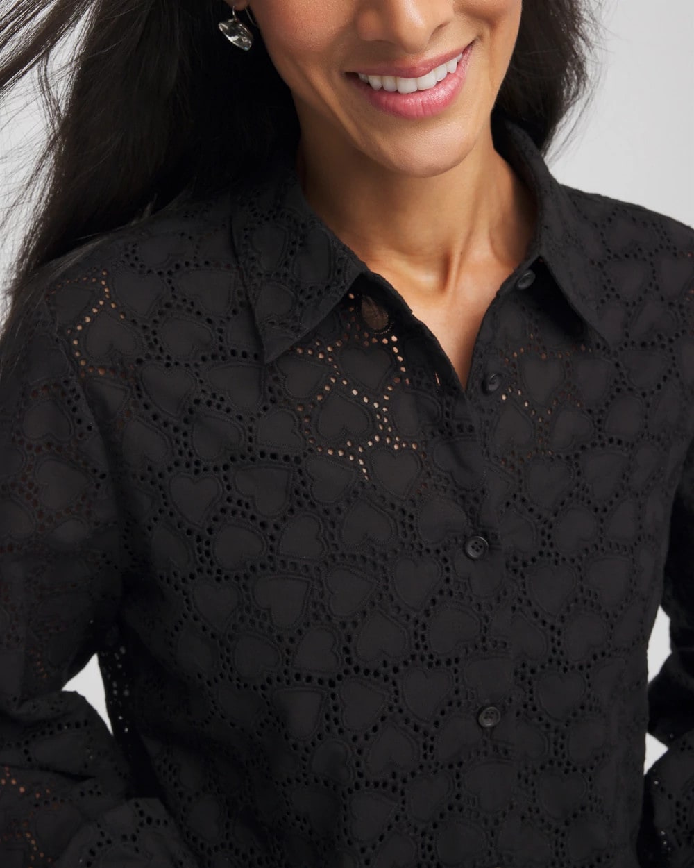 Black Heart Eyelet Shirt