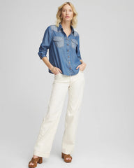Bailey Indigo Tencel™ Colorblock Classic-Fit Shirt