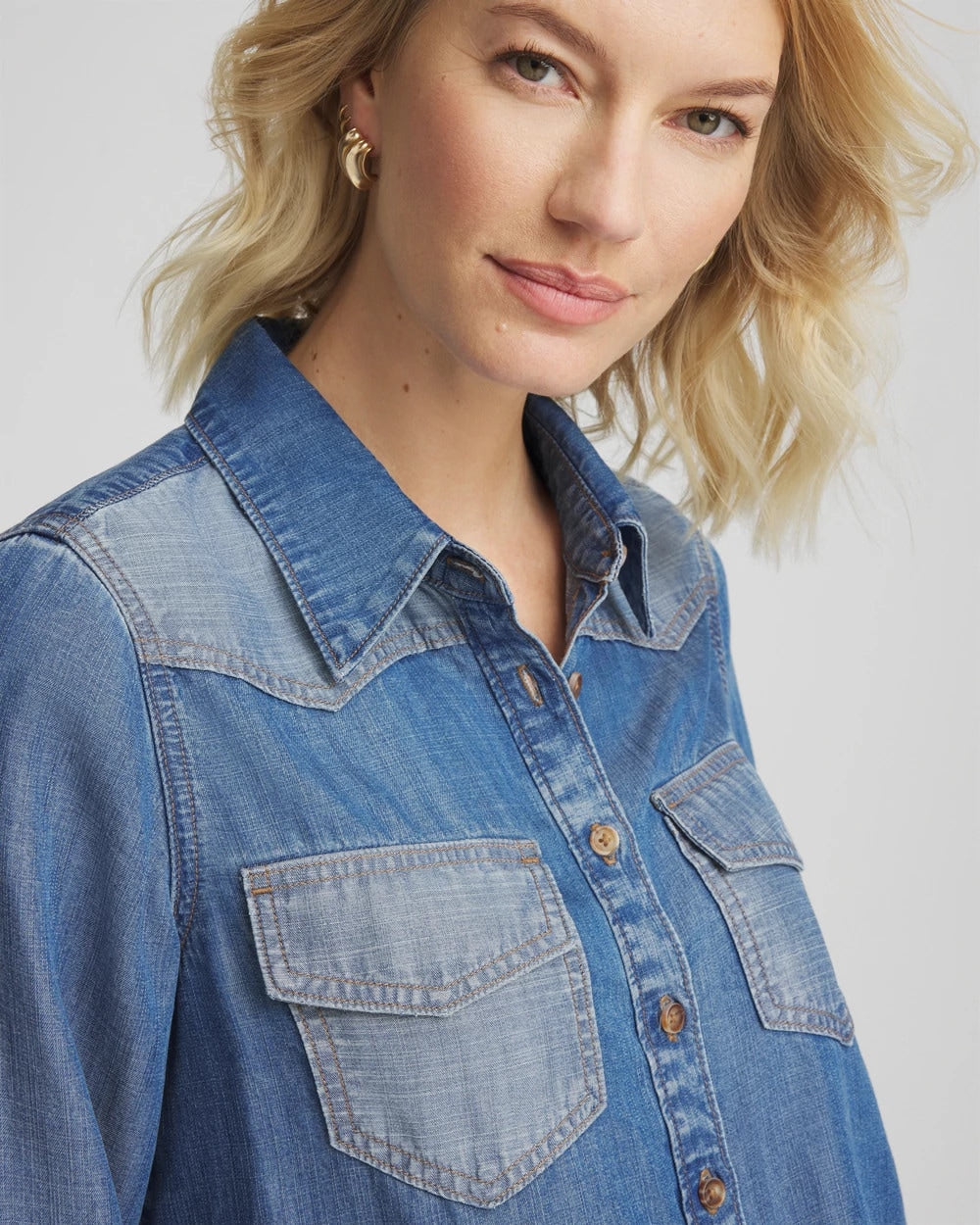 Bailey Indigo Tencel™ Colorblock Classic-Fit Shirt