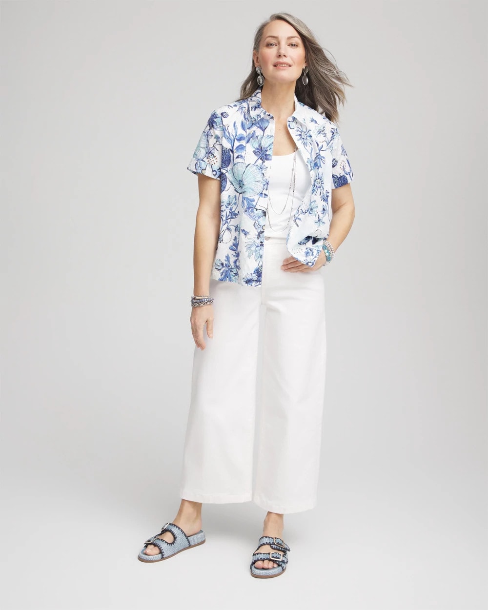 Lush Iris Butterfly Voile Short Sleeve Shirt