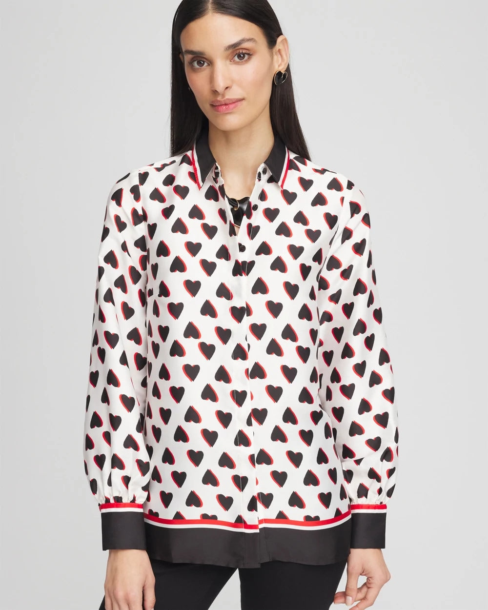 Black Classic Valentine's Day Blouse