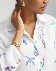 Optic White No Iron™ Island Linen Shirt