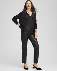 Black Ombré Rhinestone Cardigan