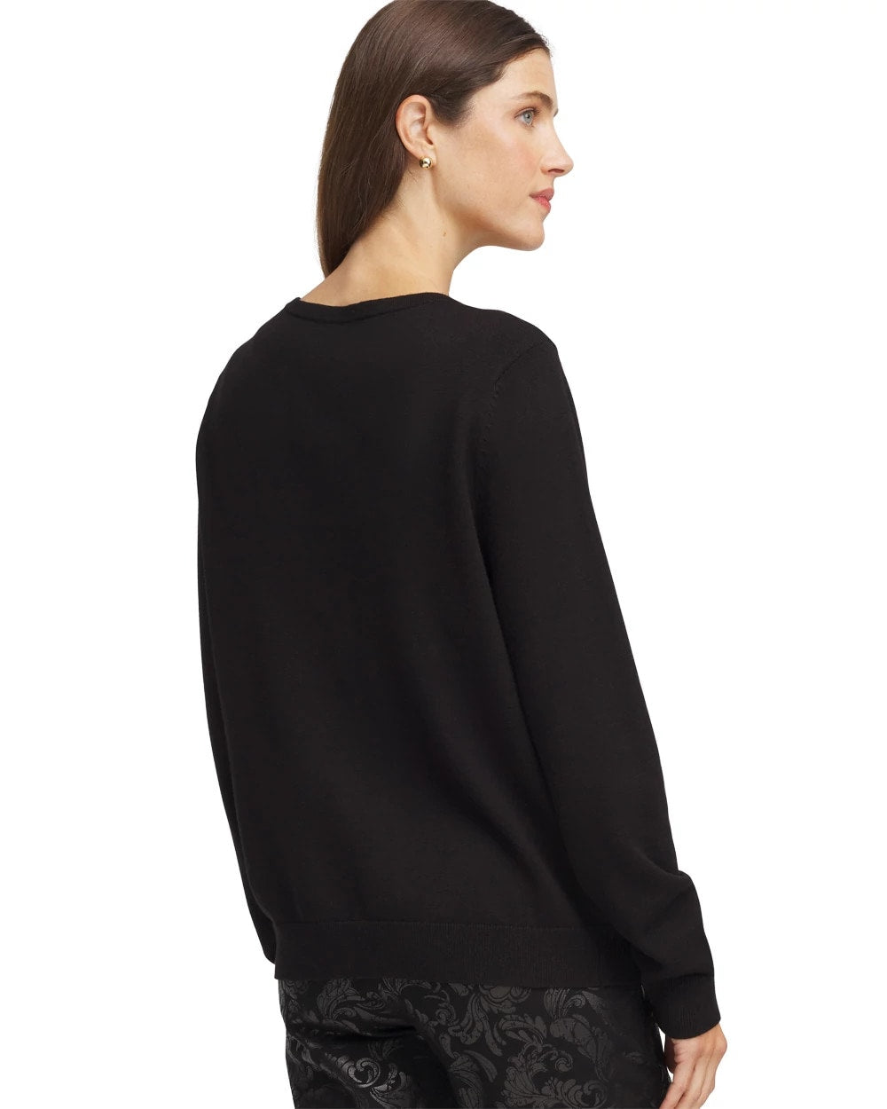 Black Ombré Rhinestone Cardigan