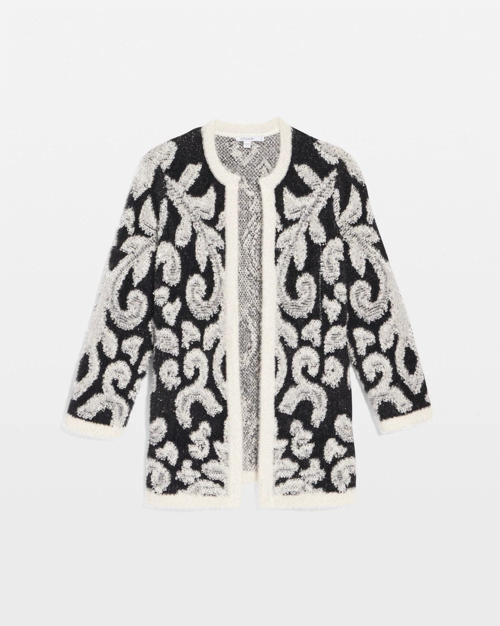Black Abstract Fuzzy Cardigan