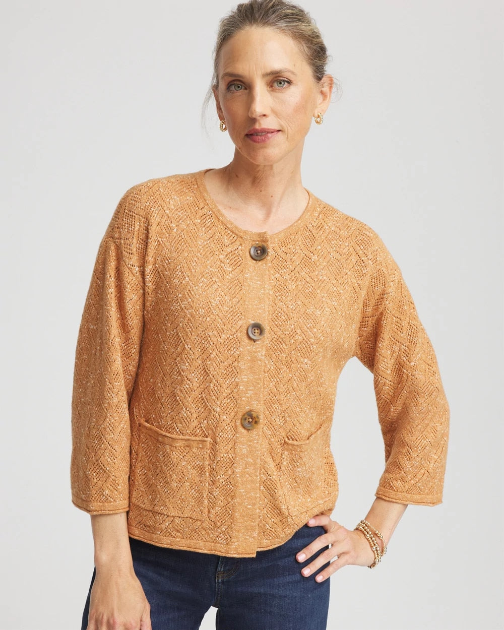 Burnt Sienna Tweed Cropped Sweater