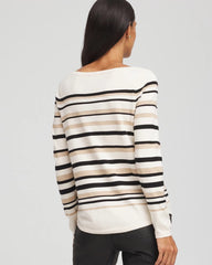 English Cream Ella Stripe Boatneck Sweater