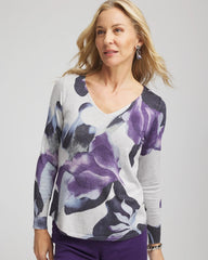 Purple Elixir Ella V-Neck Pullover Sweater