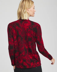 Carmine Red Ella Printed Mockneck Sweater