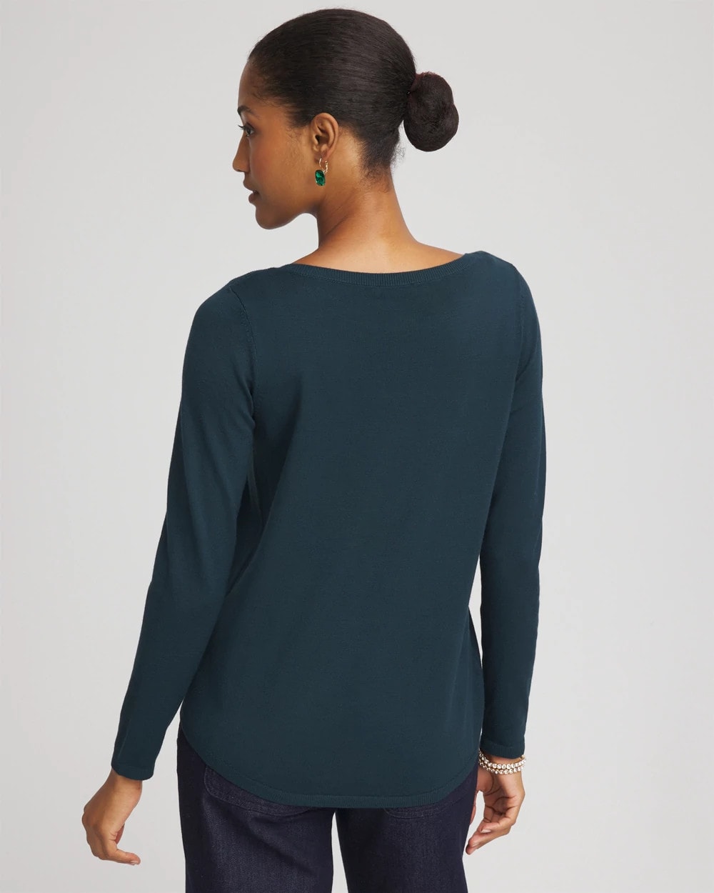 Teal Shadow Ella Boatneck Sweater