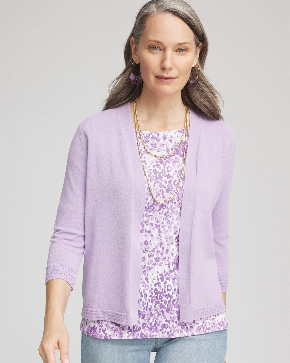 Gentle Lavender Summer Romance Short Cardigan