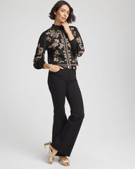 Black Bryne Jacquard Mockneck Pullover