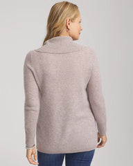 Taupe Heather Cowlneck Cashmere Pullover Tunic