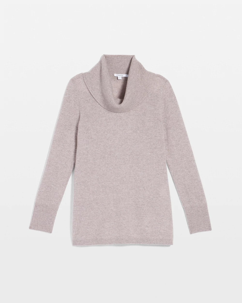 Taupe Heather Cowlneck Cashmere Pullover Tunic