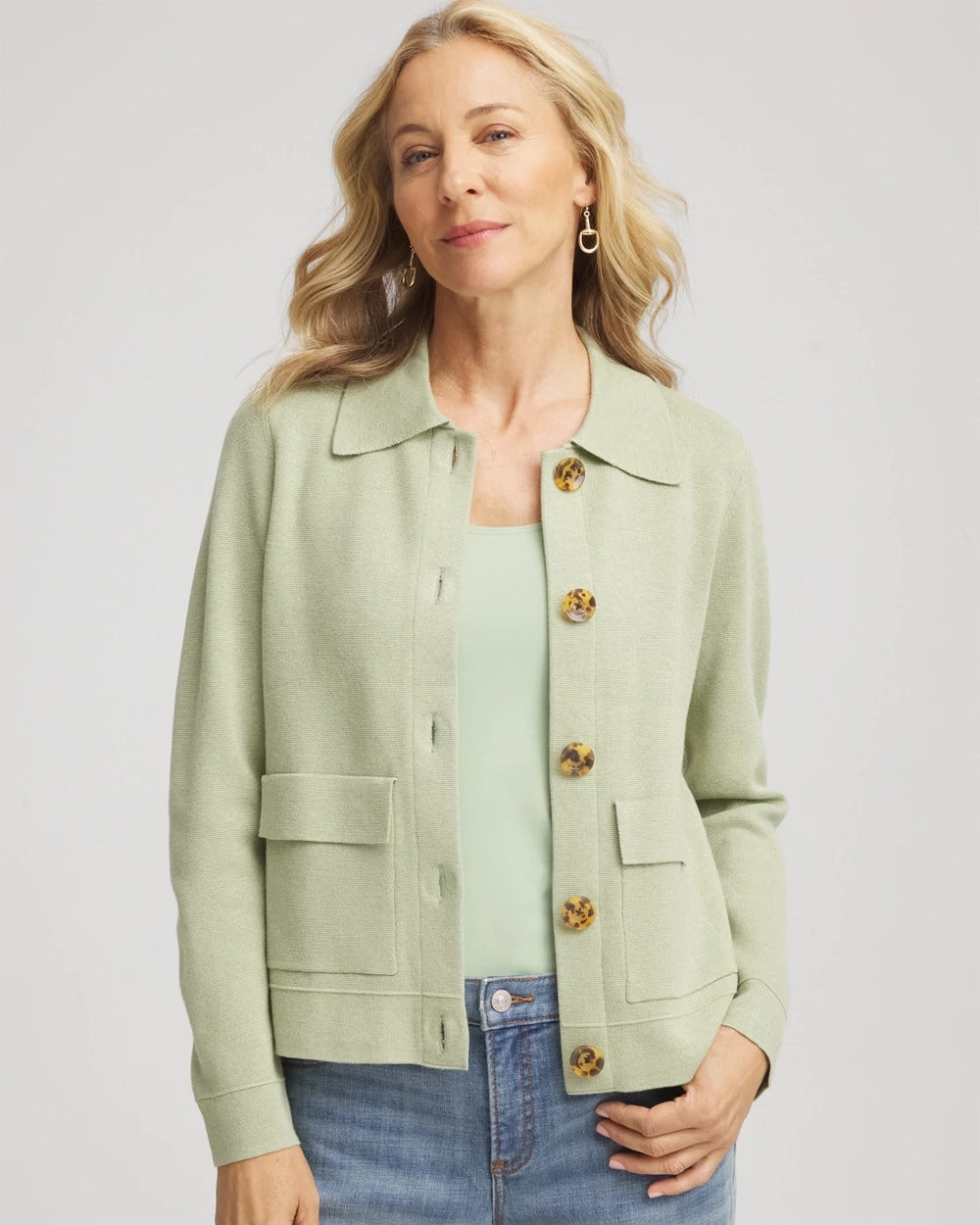 Sage Meadow Button-Front Cardigan Jacket
