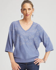 Blue Lotus Dolman V-Neck Sweater