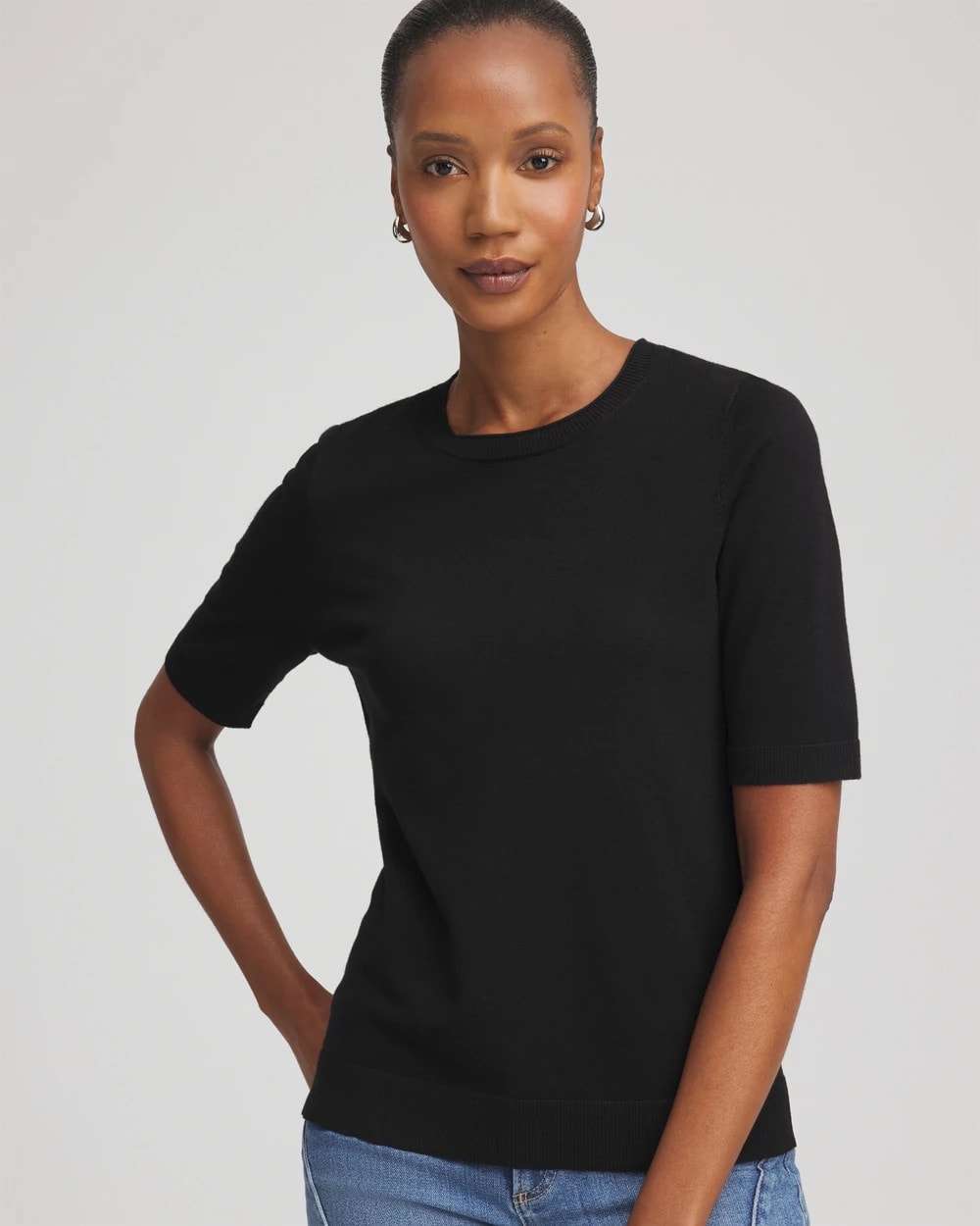 Black Ella Classic-Fit Sweater Tee