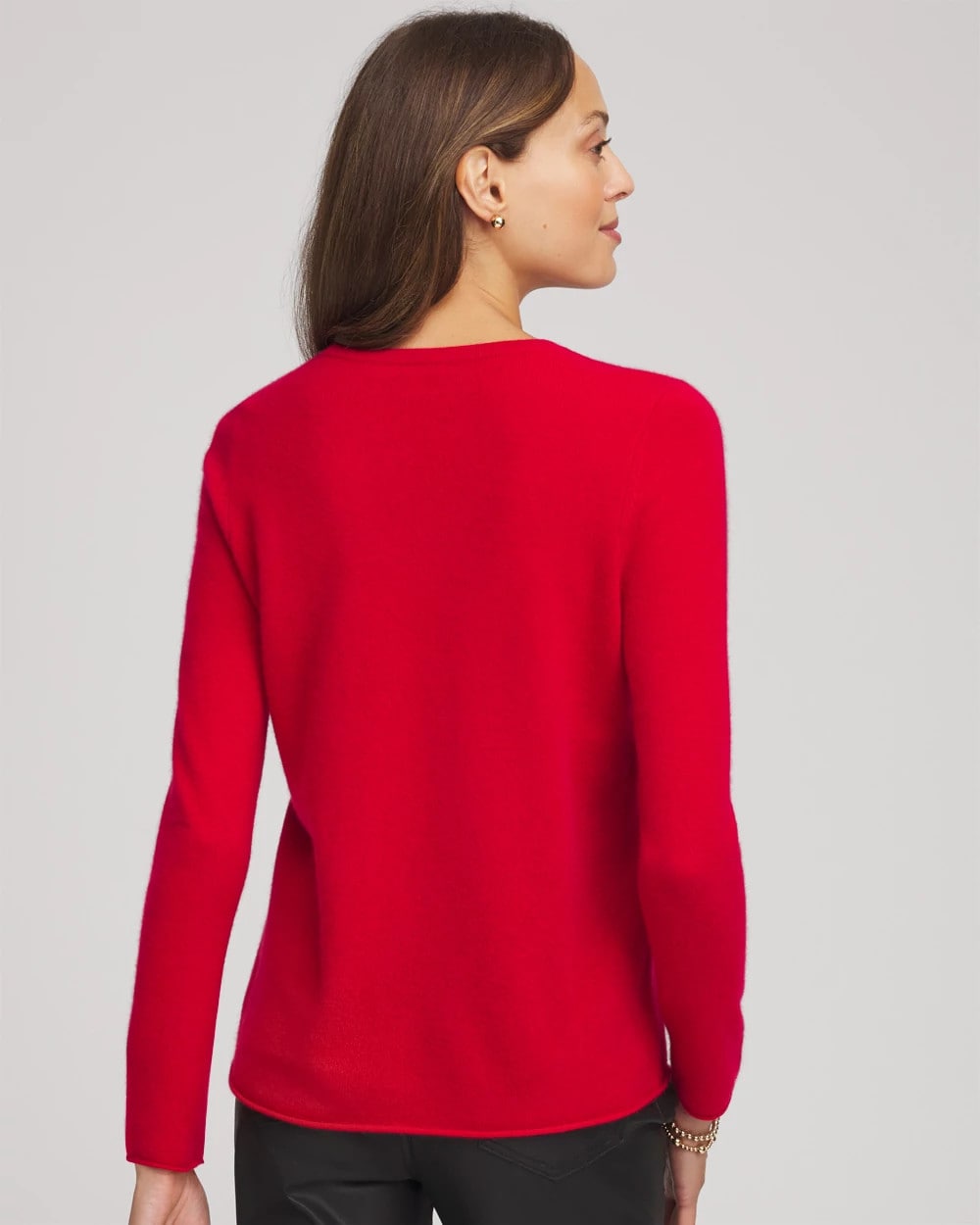 Red Crewneck Cashmere Pullover Sweater