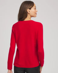 Red Crewneck Cashmere Pullover Sweater