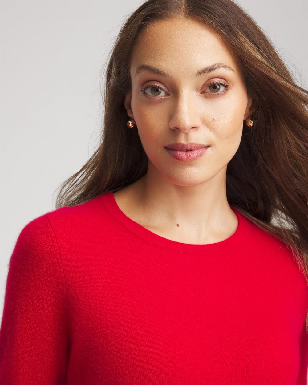 Red Crewneck Cashmere Pullover Sweater