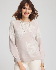 Helium Embroidered Boatneck Sweater