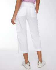 Alabaster Alabaster Poplin Cropped Roll Tab Pants