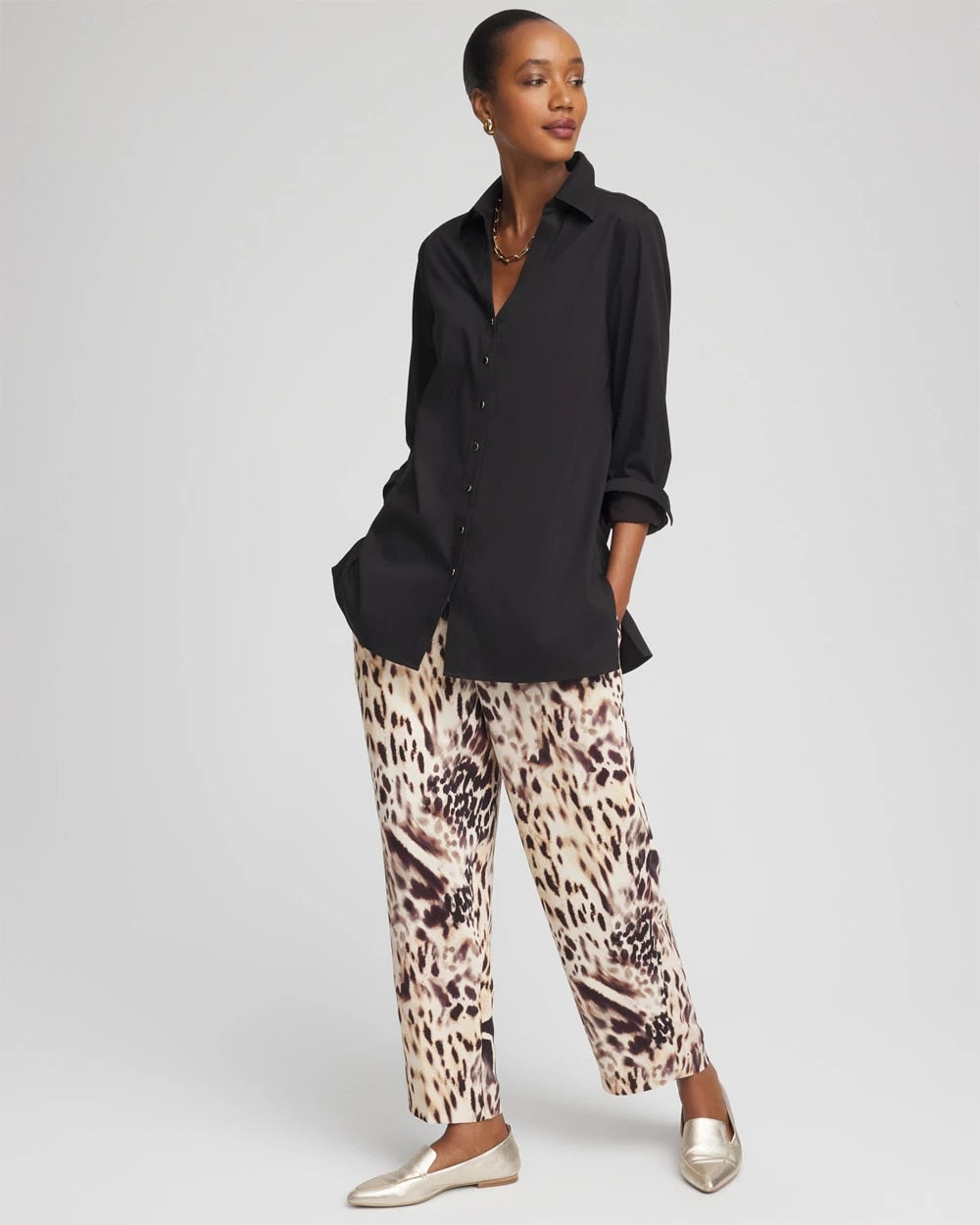 Caramel Apple Bengal Marks Crepe Pull-On Ankle Pants