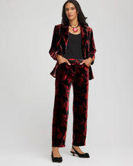 Black Velvet Rose Slim Ankle Pants